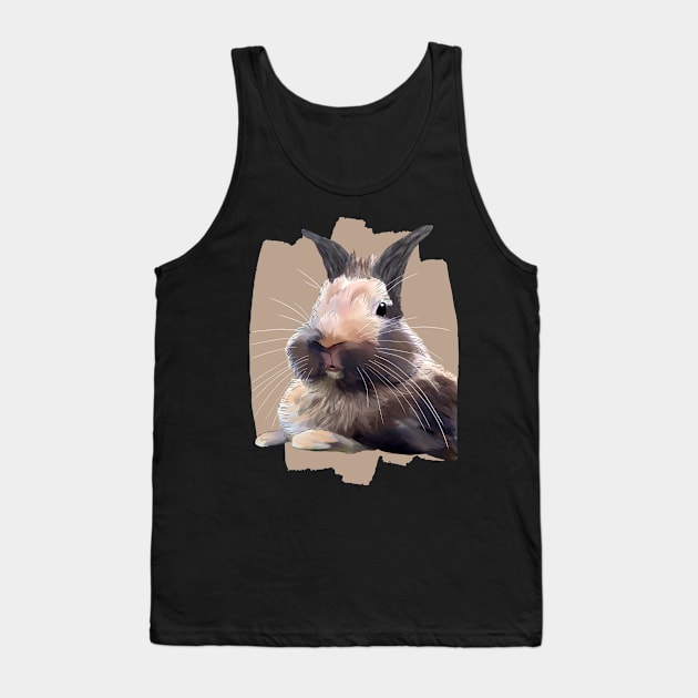 Brown Cream Rabbit Right _ Bunniesmee Tank Top by GambarGrace